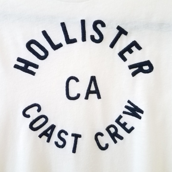 EUC Hollister CA White Embroidered T Shirt Sheer - Picture 2 of 4